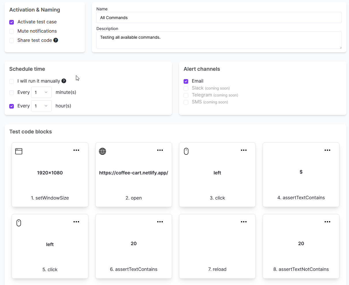 TestNot no-code editor
